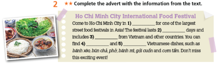 Giải sách bài tập Tiếng Anh 7 Right On Unit 2 Reading 2f