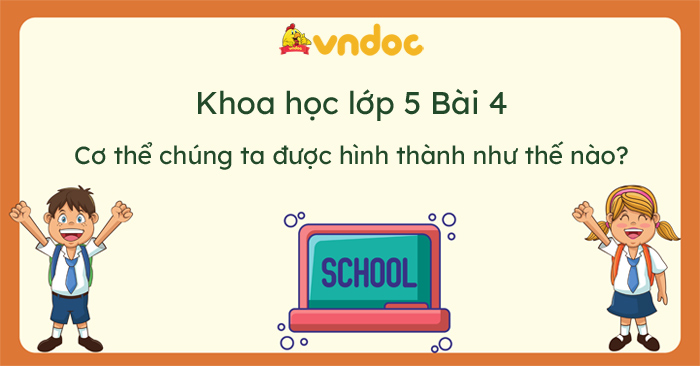 Khoa học lớp 5 bài 4: Cơ thể chúng ta được hình thành như thế nào?