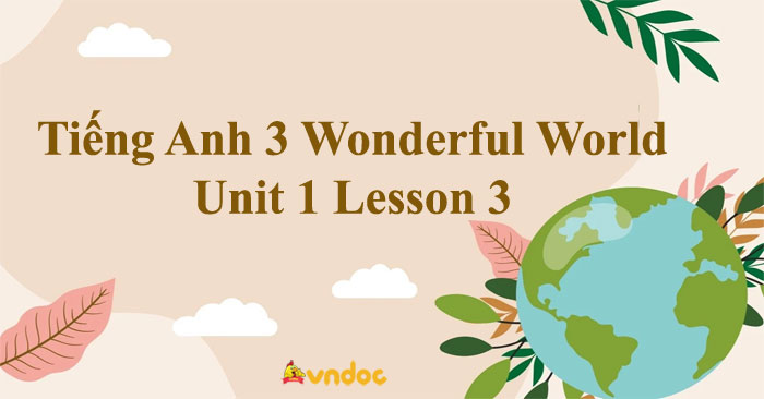 tiếng anh 3 wonderful world unit 1