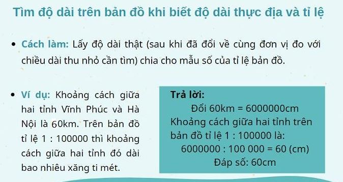 Các dạng toán ứng dụng tỉ lệ bản đồ