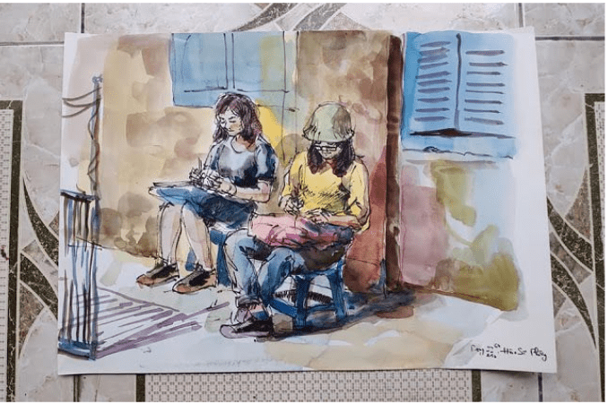 Thể hiện - trang 58 SGK Mĩ thuật lớp 6 Kết nối tri thức