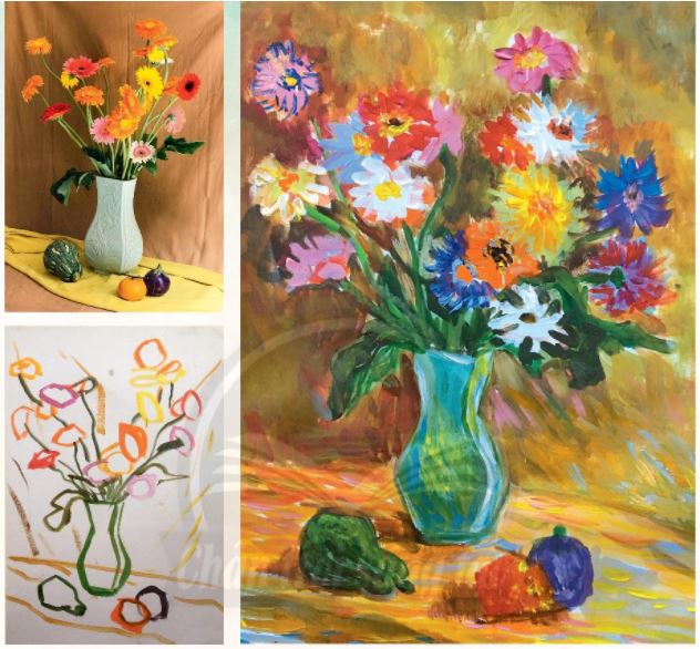 Cách vẽ tranh tĩnh vật màu - trang 11 SGK Mĩ thuật lớp 6 Chân trời sáng tạo