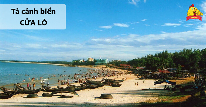 Biển Cửa Lò là một trong những địa danh nổi tiếng của Việt Nam, đặc biệt là với học sinh. Bức ảnh tả cảnh biển này được chụp bởi lớp 5, chắc chắn sẽ khiến bạn cảm thấy yêu thích biển đến mức không thể tả nổi.