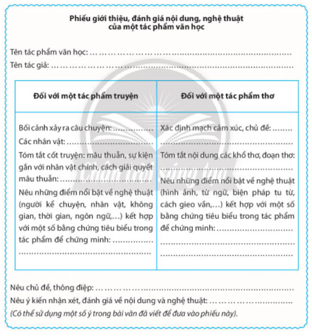 Soạn bài Giới thiệu, đánh giá về nội dung và nghệ thuật của một tác phẩm văn học CTST