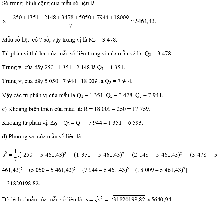 Giải bài 3 trang 53 SGK Toán 10 tập 2 – Cánh diều