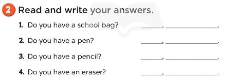 Sách bài tập Tiếng Anh 3 Unit 8 My school things