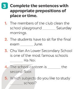 Unit 6 lớp 7 Looking back sách Global Success