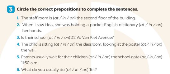 Giải SBT Tiếng Anh 7 Global Success Unit 6 Vocabulary & Grammar