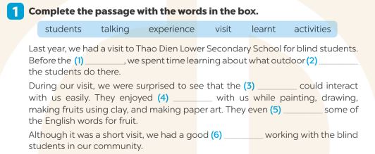 Giải SBT Tiếng Anh 7 Global Success Unit 6 Reading