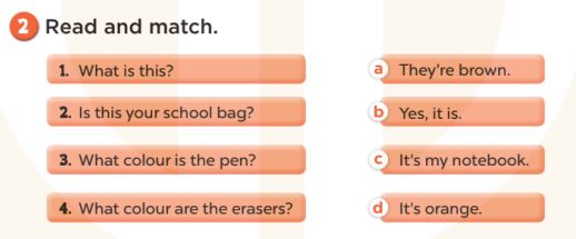 Sách bài tập Tiếng Anh 3 Unit 9 Colours