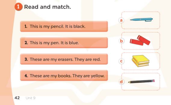 Sách bài tập Tiếng Anh 3 Unit 9 Colours