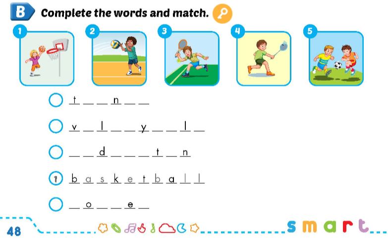 Sách bài tập Tiếng Anh 3 Smart Start Unit 5 Lesson 1