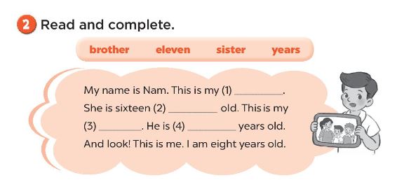 Sách bài tập Tiếng Anh 3 Unit 11 My family