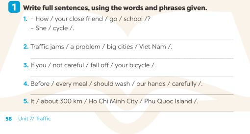 Giải SBT Tiếng Anh 7 Global Success Unit 7 Writing