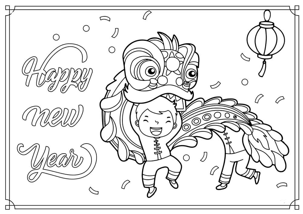 Tranh tô màu chủ đề Tết và mùa xuân cho bé