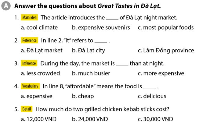 Tiếng Anh 7 Cánh Diều Unit 7 Comprehension