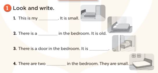 Sách bài tập Tiếng Anh lớp 3 Unit 14 My bedroom