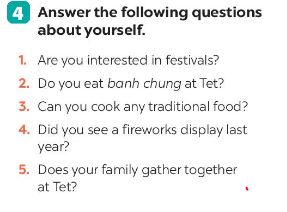 Unit 9 lớp 7 Looking back sách Global Success