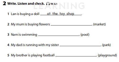 Sách bài tập Tiếng Anh 3 Wonderful World Unit 8 Lesson 2