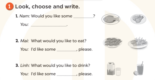 Sách bài tập Tiếng Anh lớp 3 Unit 15 At the dining table