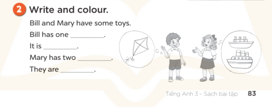 Sách bài tập Tiếng Anh lớp 3 Unit 17 Our toys