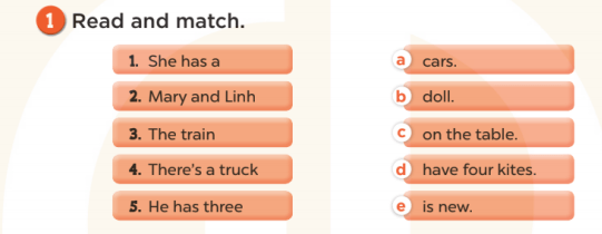 Sách bài tập Tiếng Anh lớp 3 Unit 17 Our toys