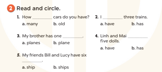 Sách bài tập Tiếng Anh lớp 3 Unit 17 Our toys