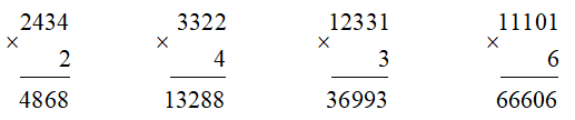 Toán lớp 3 trang 59, 60 Nhân với số có một chữ số (không nhớ)