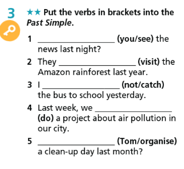 Giải sách bài tập Tiếng Anh lớp 7 Right On Unit 6 Grammar 6b