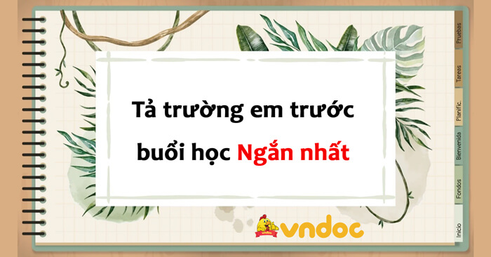 Tả Trường Em Trước Buổi Học Ngắn Gọn Nhất (7 Mẫu) - Tả Quang Cảnh Trường Em  Trước Giờ Vào Học Ngắn Nhất - Vndoc.Com