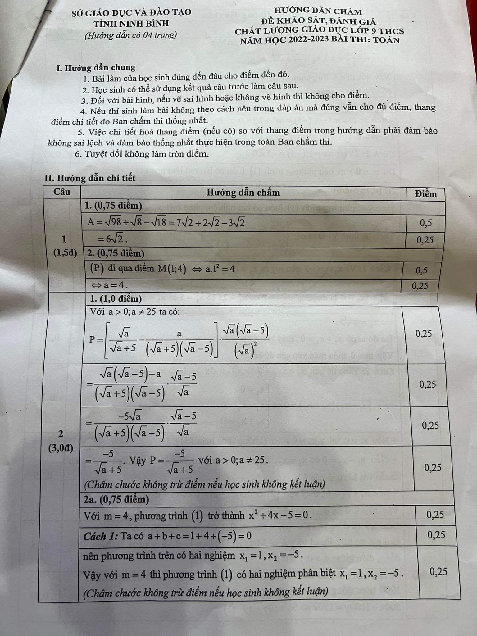 Đề thi học kì 2 Toán 9