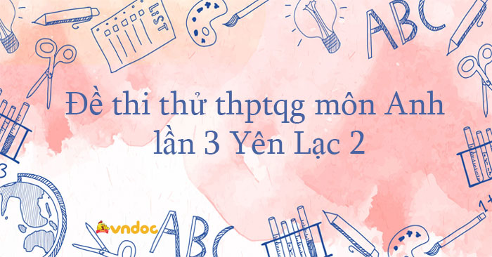 Đề thi thử THPT Quốc Gia môn tiếng Anh