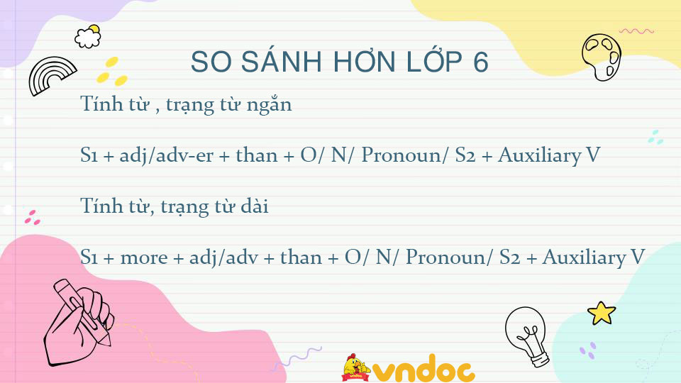 So sánh hơn lớp 6