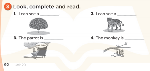 Sách bài tập Tiếng Anh 3 Unit 20 At the zoo