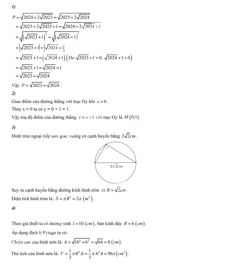 Đề thi Toán vào 10 Chuyên Lê Hồng Phong, Nam Định 2023