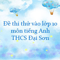 Đề thi thử vào lớp 10 môn tiếng Anh trường THCS Đại Sơn, Nghệ An