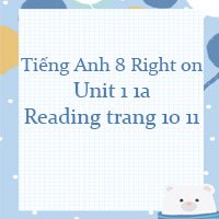 Tiếng Anh 8 Right on Unit 1 1a Reading trang 10 11