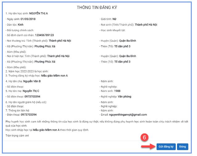 Bước 4: Hoàn thiện hồ sơ học sinh