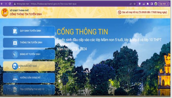 Hướng dẫn đăng ký tuyển sinh đầu cấp trực tuyến