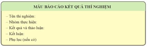 Báo cáo thực hành trang 21 Sinh học 11