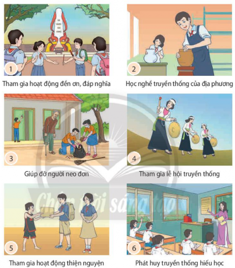 Thảo luận về những việc làm em có thể tham gia hoạt động giáo dục truyền thống ở địa phương