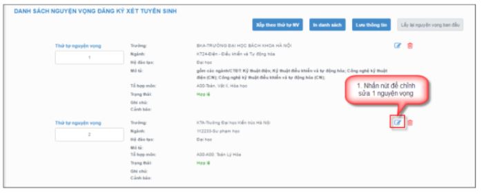 Hướng dẫn thí sinh đăng ký nguyện vọng trực tuyến