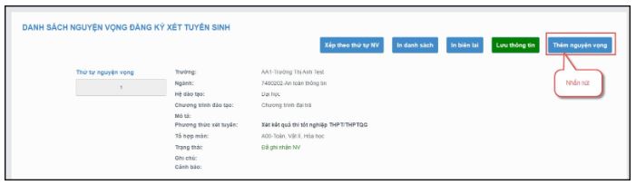 Hướng dẫn thí sinh đăng ký nguyện vọng trực tuyến