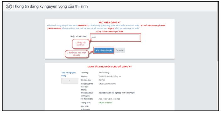 Hướng dẫn thí sinh đăng ký nguyện vọng trực tuyến