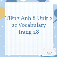 Tiếng Anh 8 Unit 2 2c Vocabulary trang 28