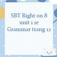 Sách bài tập Right on 8 unit 1 1e Grammar