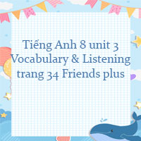 Tiếng Anh 8 unit 3 Vocabulary and Listening trang 34 Friends plus