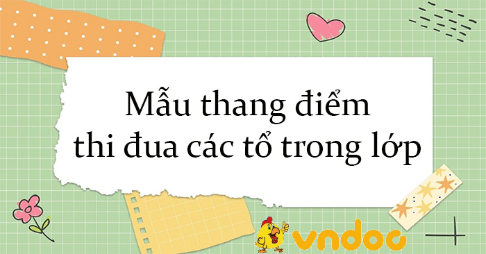 Mẫu thang điểm thi đua các tổ trong lớp - Bảng chấm điểm thi đua học ...