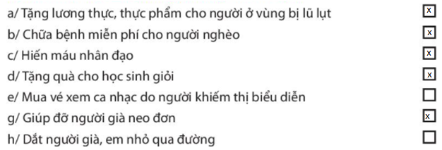 Bài 2: Em tham gia hoạt động thiện nguyện