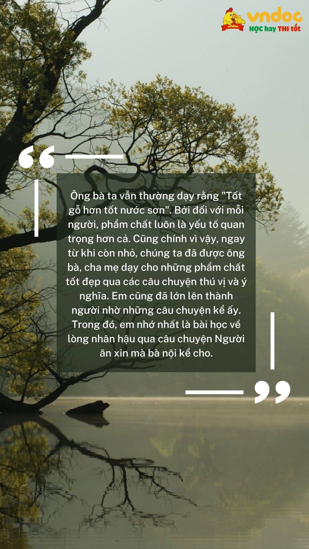 Mở bài gián tiếp kể lại câu chuyện về lòng trung thực hoặc lòng nhân hậu lớp 4